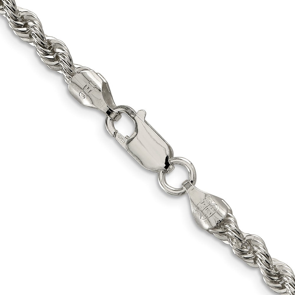 Sterling Silver 4.3mm Solid Rope Chain 30 Inches