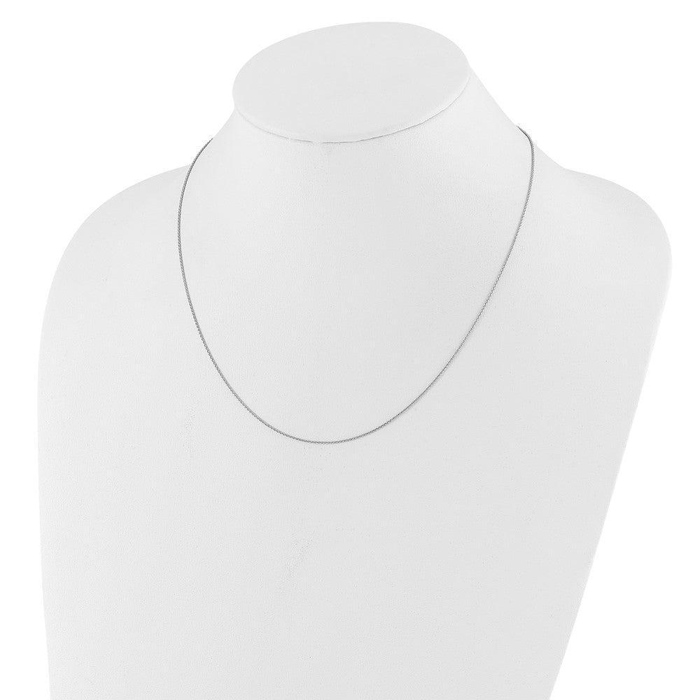 Sterling Silver RH-plated Adjustable .75mm D/C Spiga Chain
