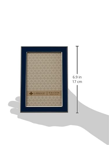 Lawrence Frames Silver Plated 4x6 Navy Enamel Picture Frame