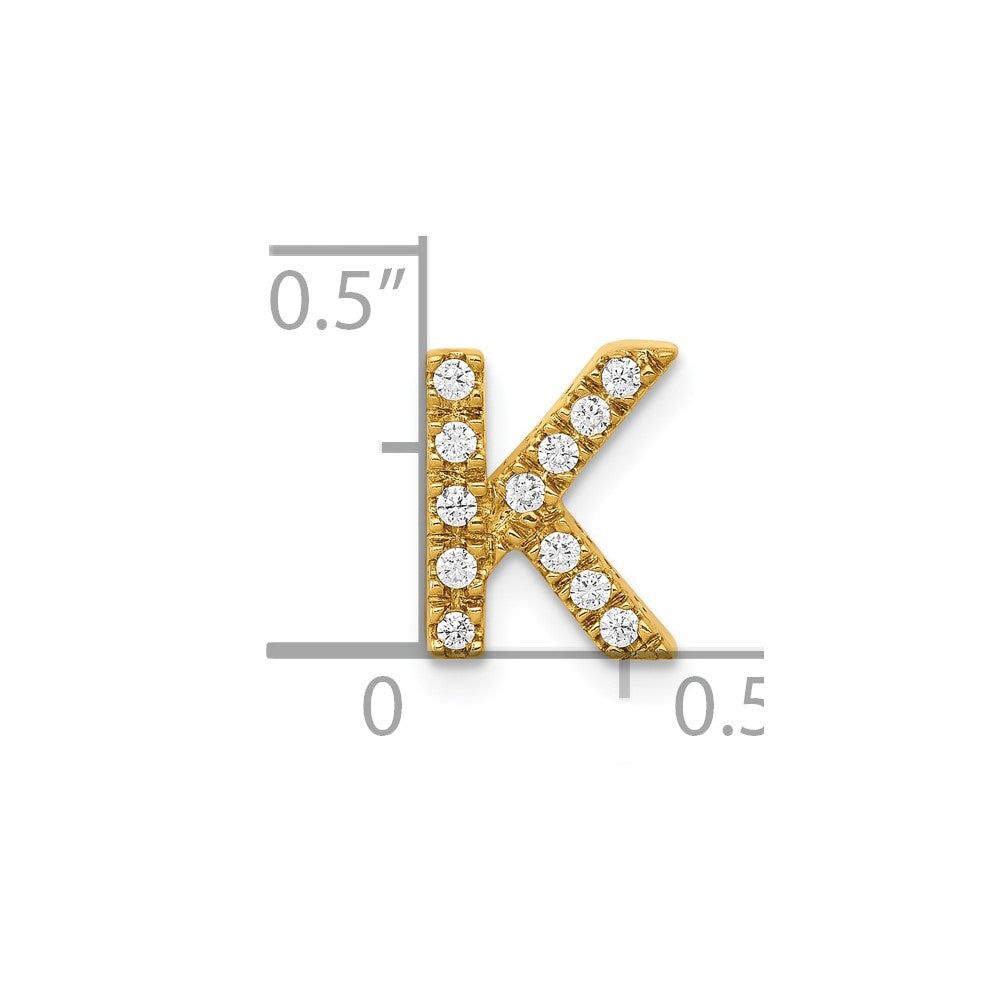 10K  Diamond Letter K  Initial Charm