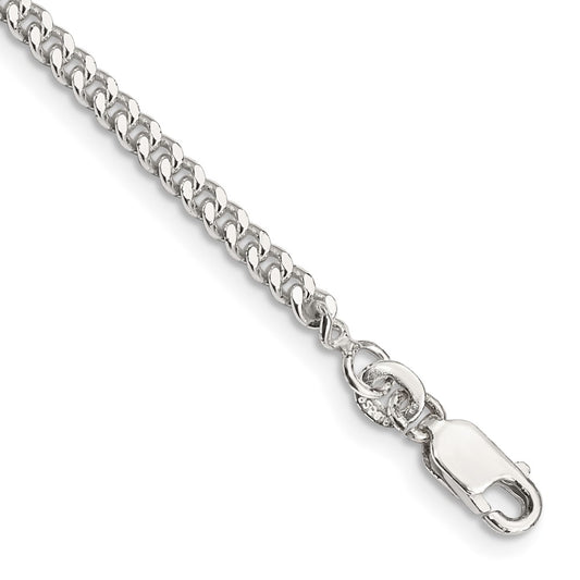Sterling Silver 3mm Curb Chain Anklet 9 inches