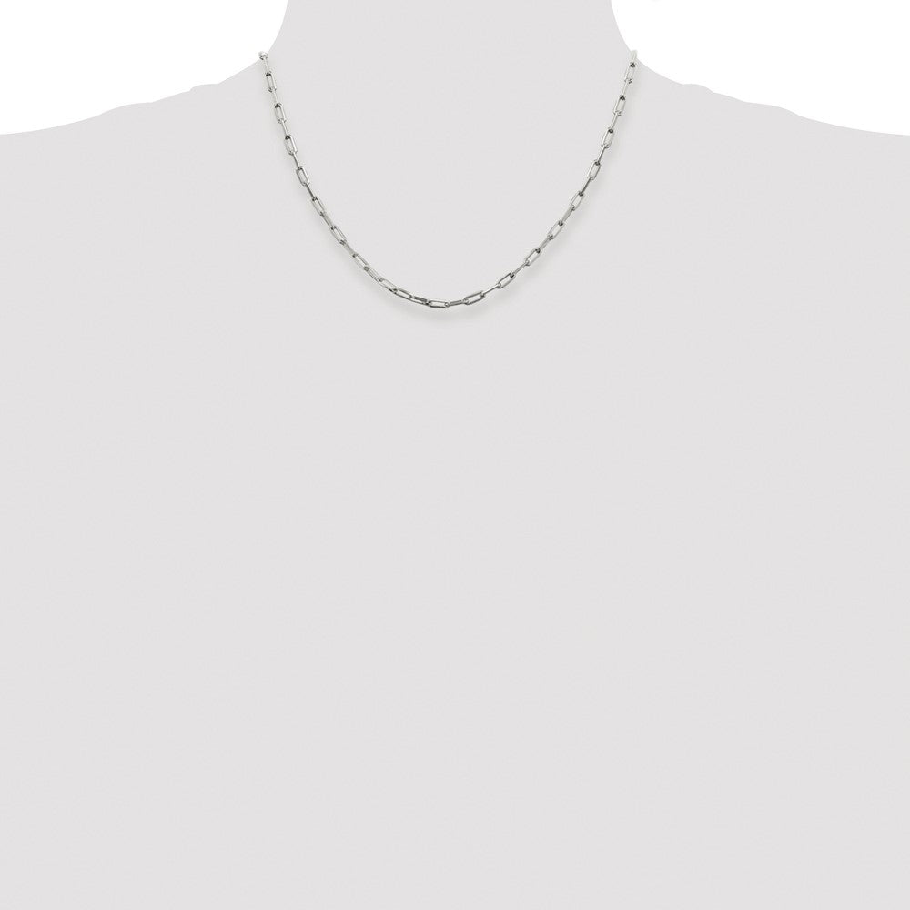 Sterling Silver Rhodium-plated 3.25mm Elongated Open Link Chain