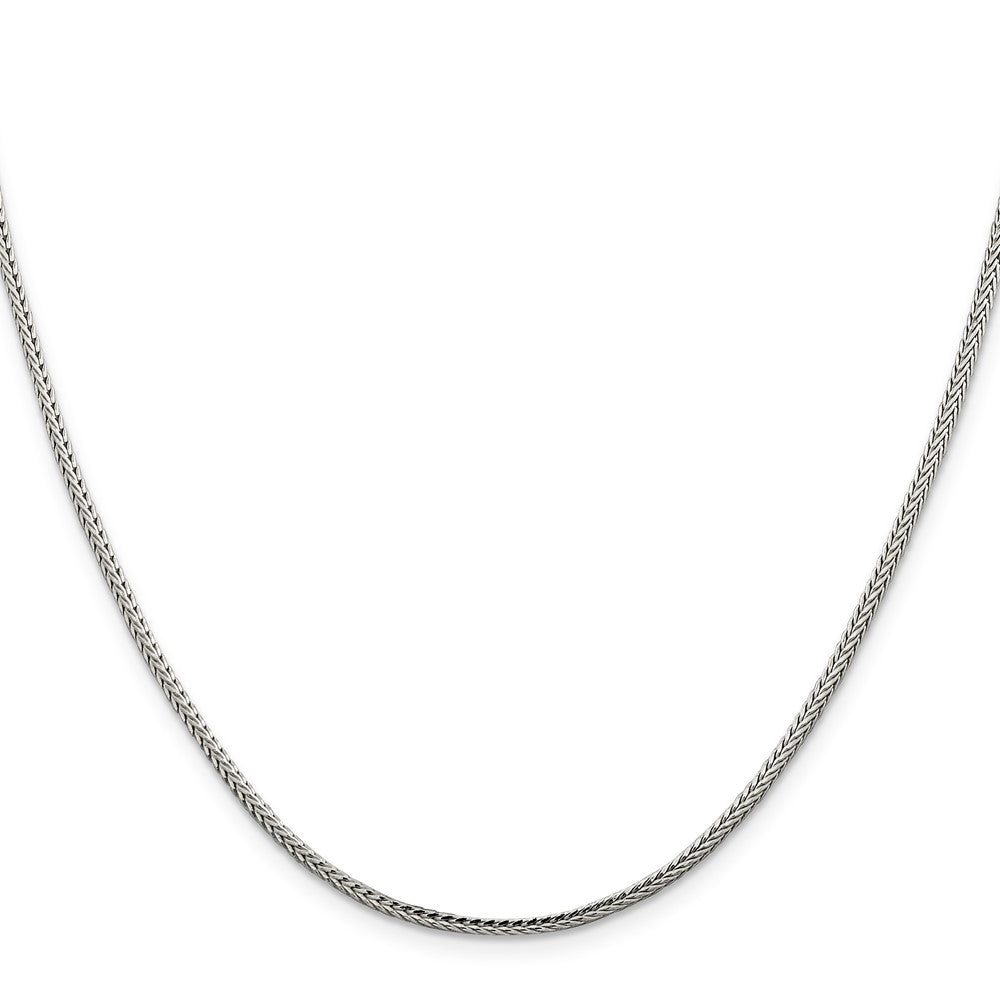 Sterling Silver 2mm Diamond-cut Round Franco Chain 30 Inches