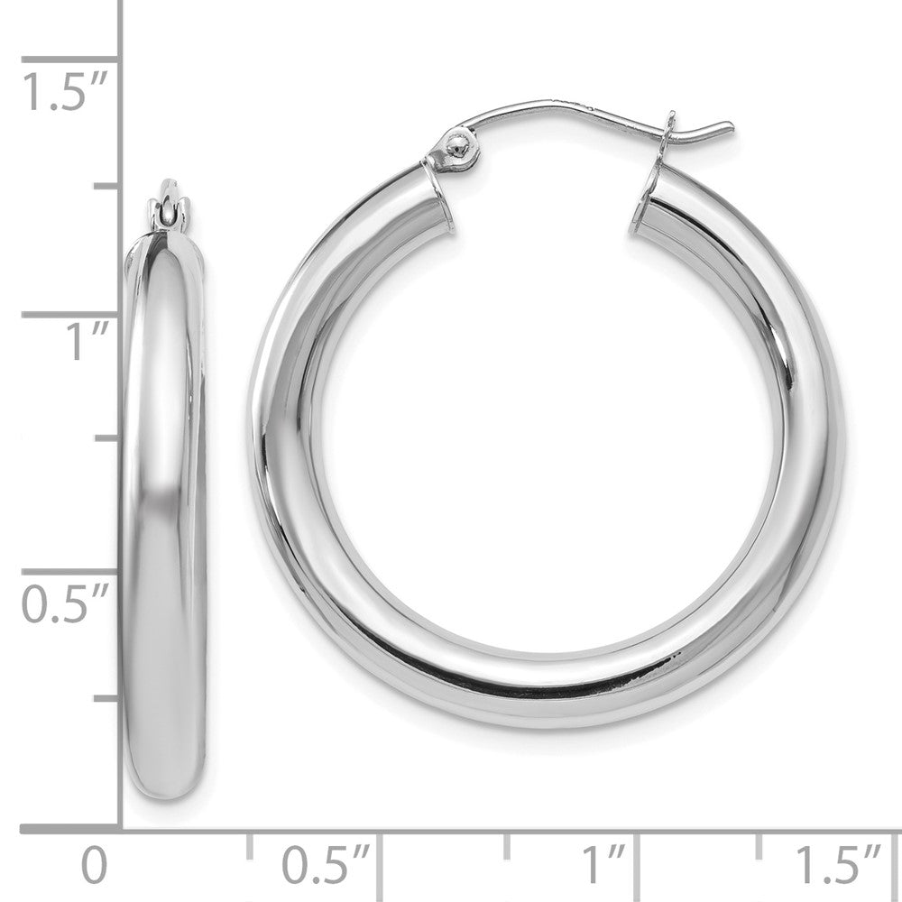 14K White Gold Polished Lightweight Hoop Earrings