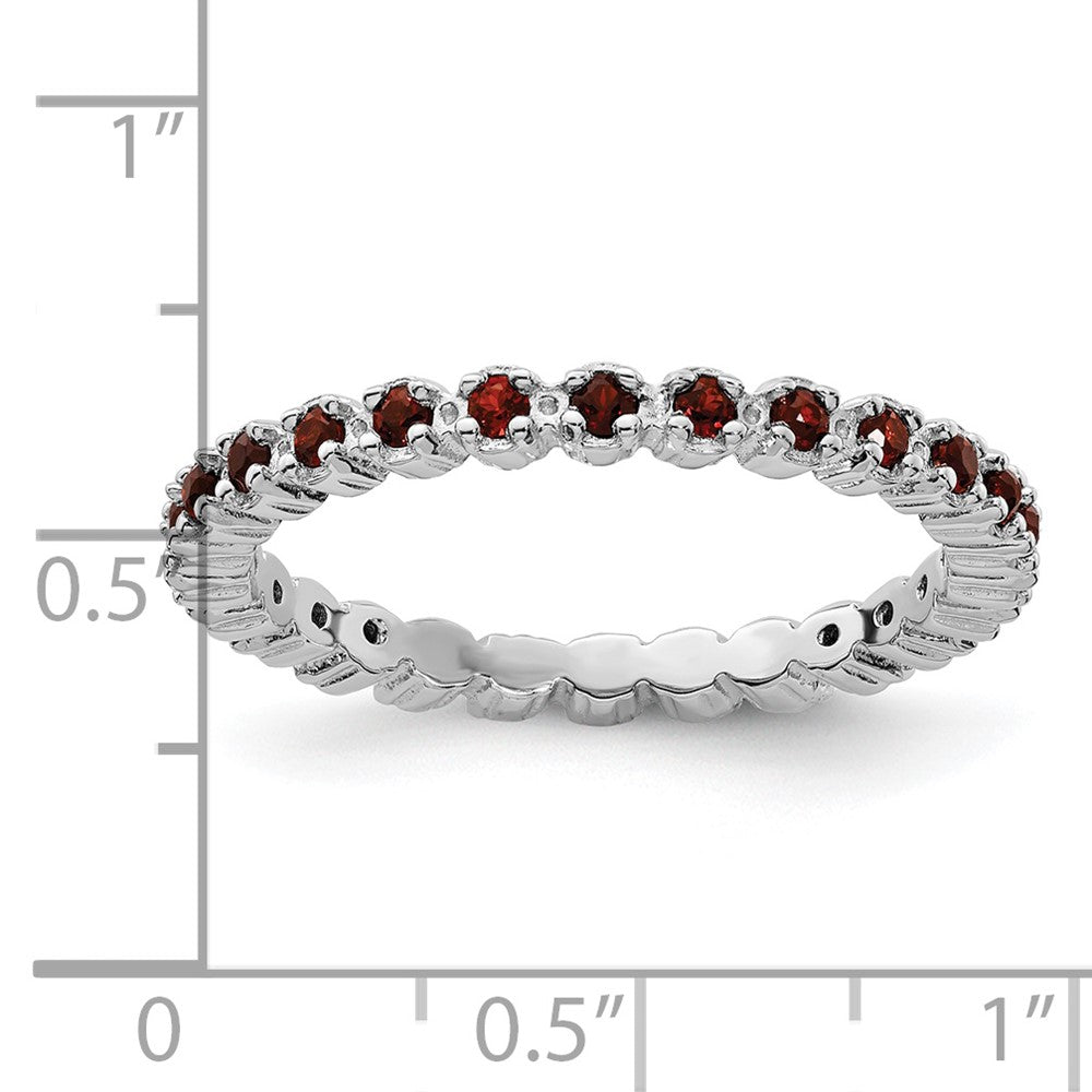 Sterling Silver Stackable Expressions Garnet Ring Size -9