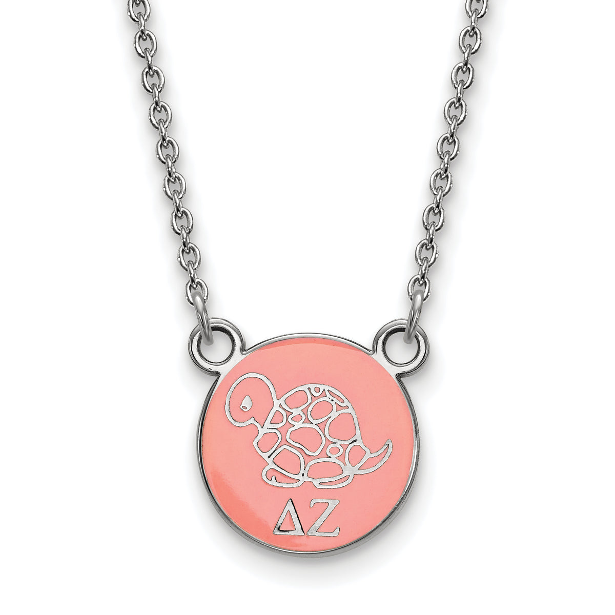 LogoArt SS042DZ-18 Sterling Silver Delta Zeta Extra Small Enameled Pendant with Necklace