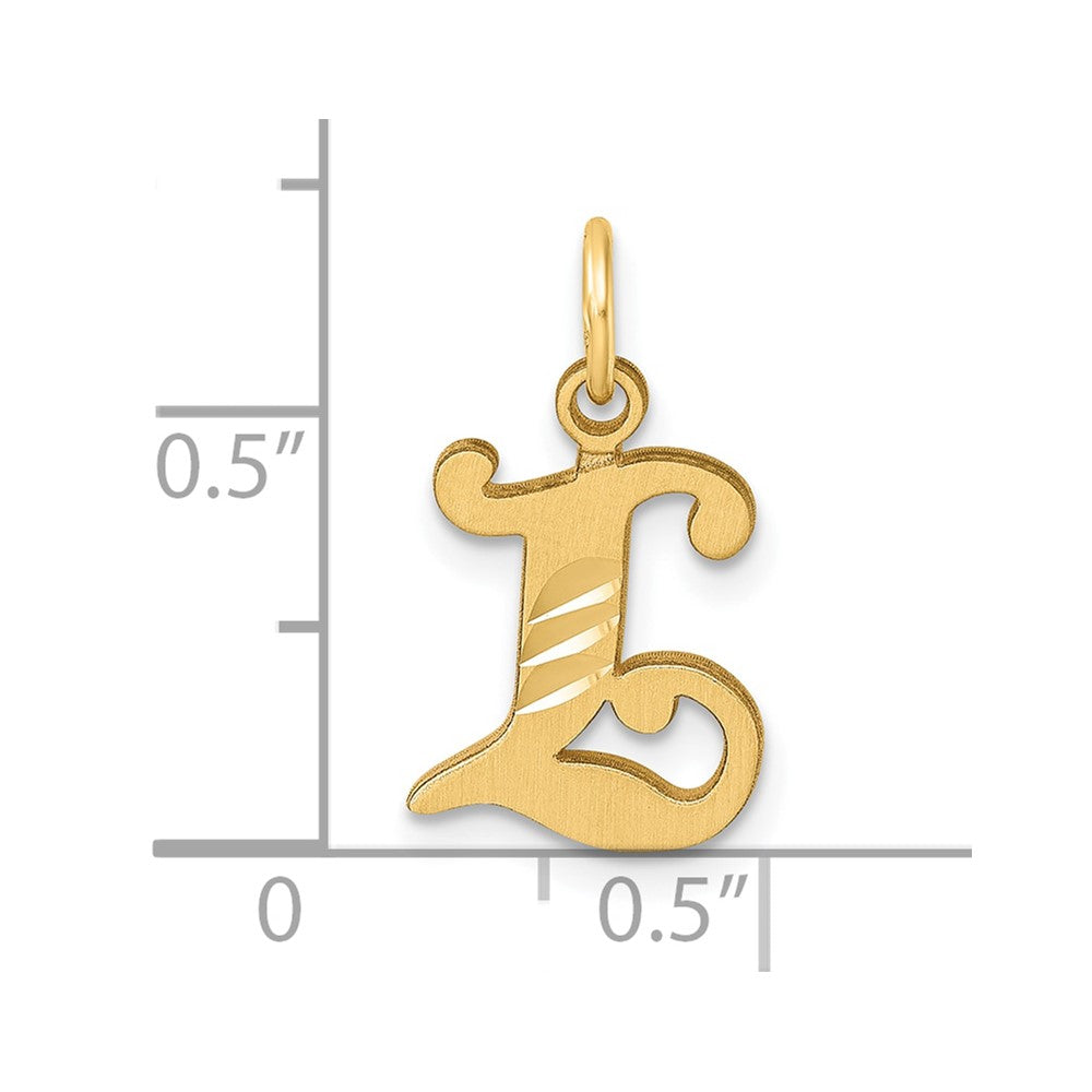 14K Diamond-cut Letter L Initial Charm