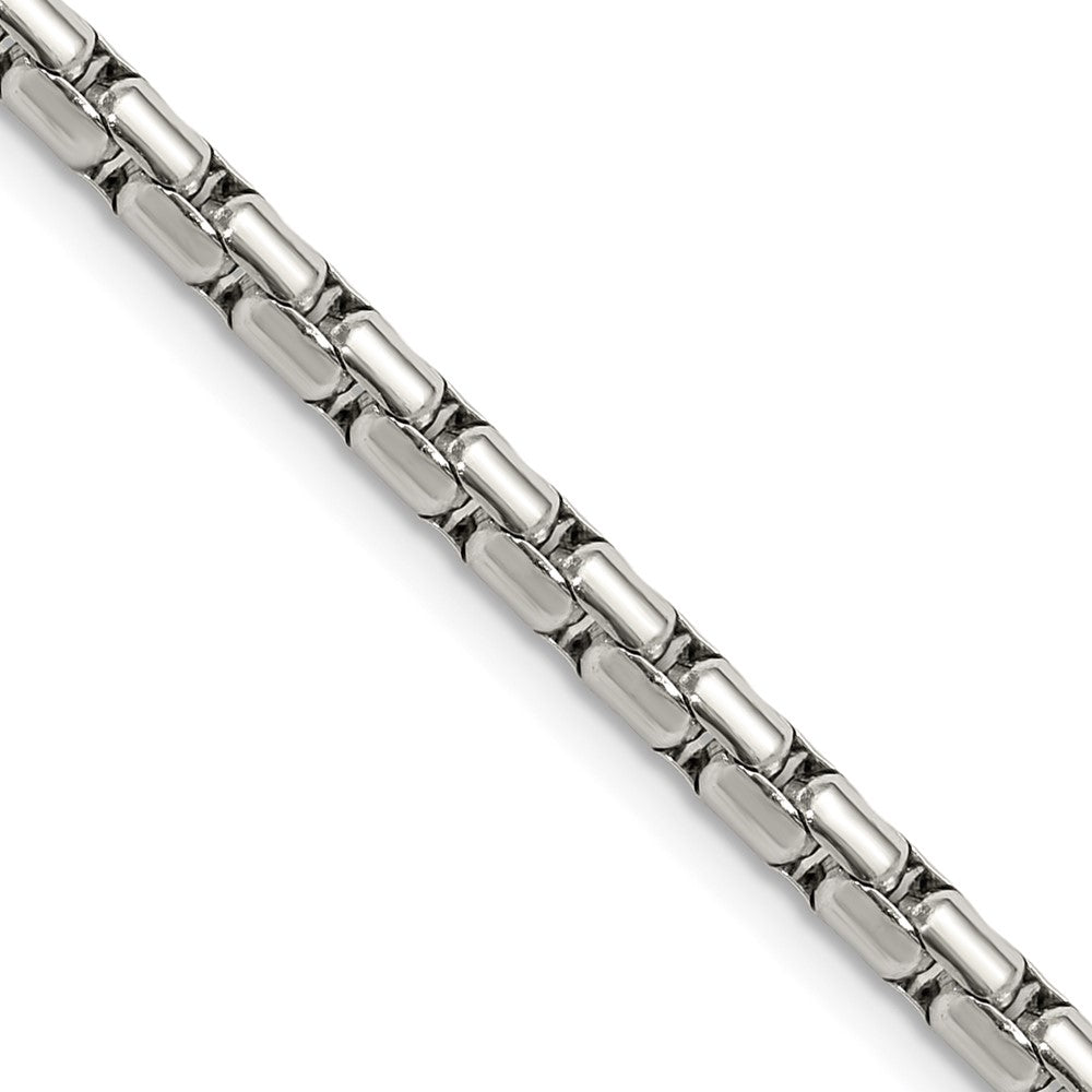 Chisel Stainless Steel Polished 3.5mm 20 inch Elongated Round Box Chain