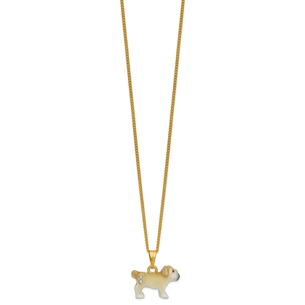 Luxury Giftware by Jere Bejeweled BARK TWAIN French Bulldog Trinket Box with Matching 18 inch Necklace