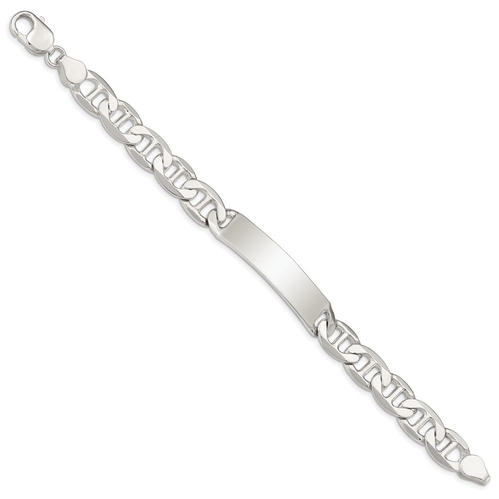 Sterling Silver 8.5inch Polished Engraveable Anchor Link ID Bracelet 8.5 inches
