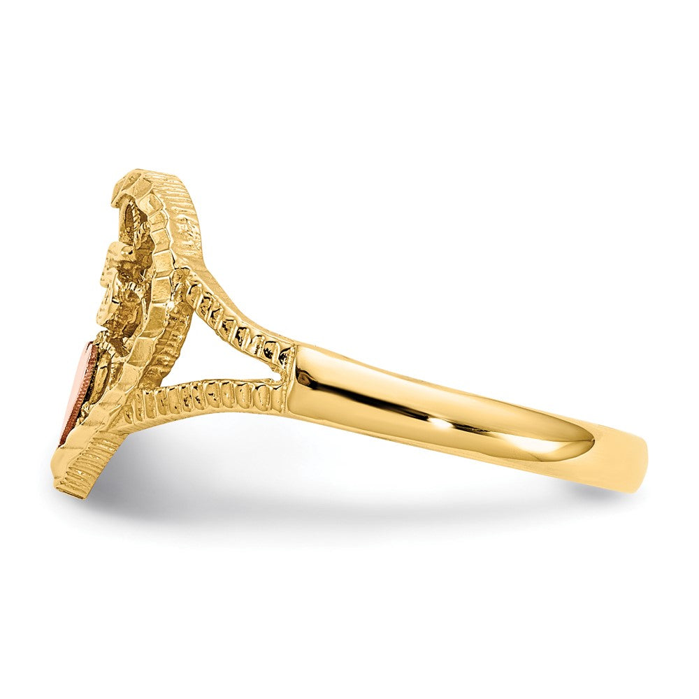 14K Two-tone Diamond Cut 15 Heart Ring Size 6