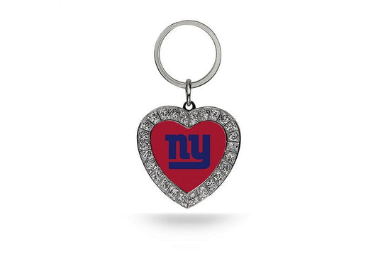 New York Giants Bling Rhinestone Heart Keychain