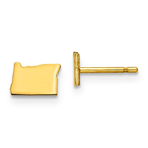 Sterling Silver/Gold-plated Oregon State Earrings