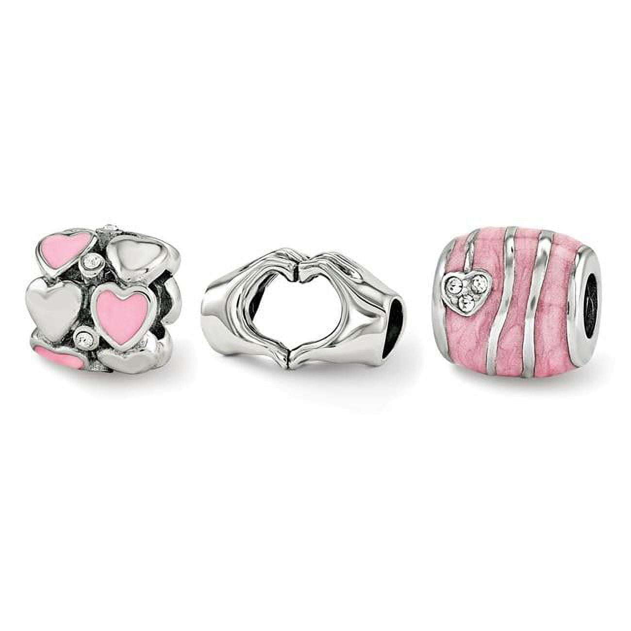 Sterling Silver Reflections Hearts of Love Boxed Bead Set
