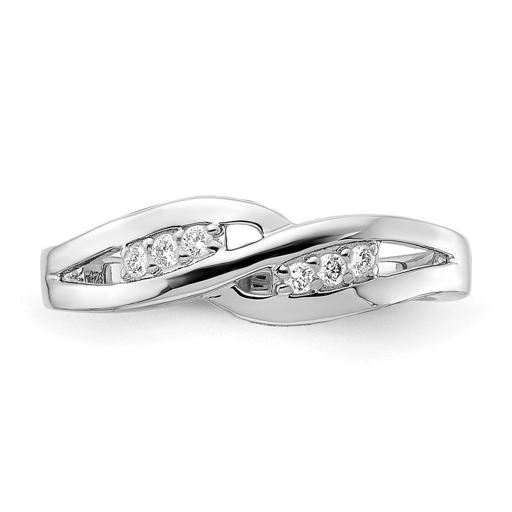 Sterling Silver Polished Twisted Diamond Ring