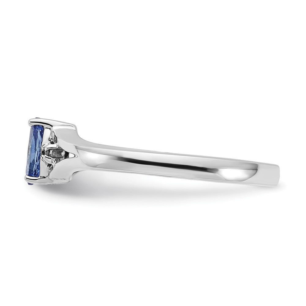 Sterling Silver Tanzanite and Diamond Ring
