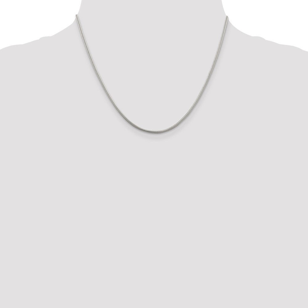 Sterling Silver 1.6mm Round Snake Chain 18 Inches