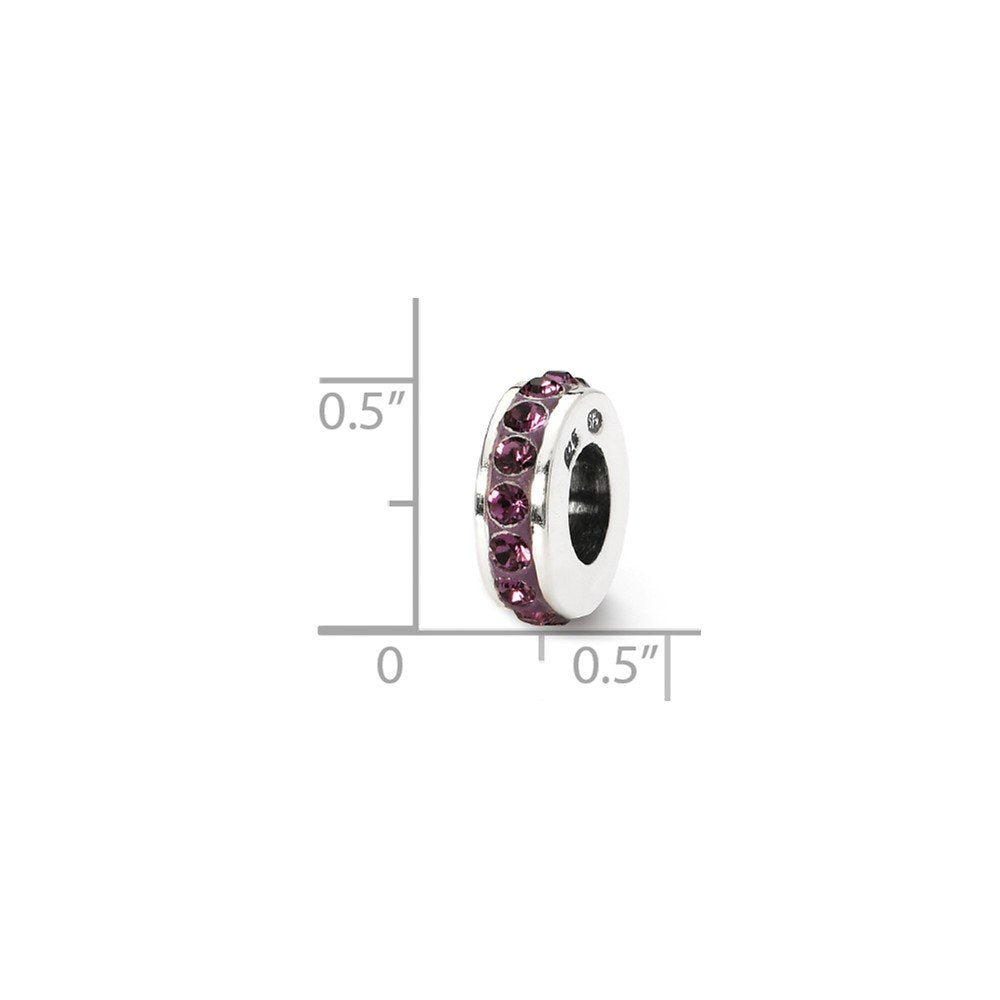 Sterling Silver Reflections Feb Single Row Preciosa Crystal Bead