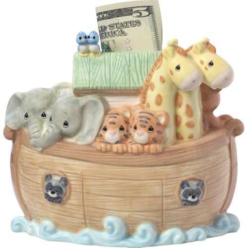 Precious Moments Overflowing with Love Noah's Ark Top Slot Porcelain Bank Nursery Décor 173434