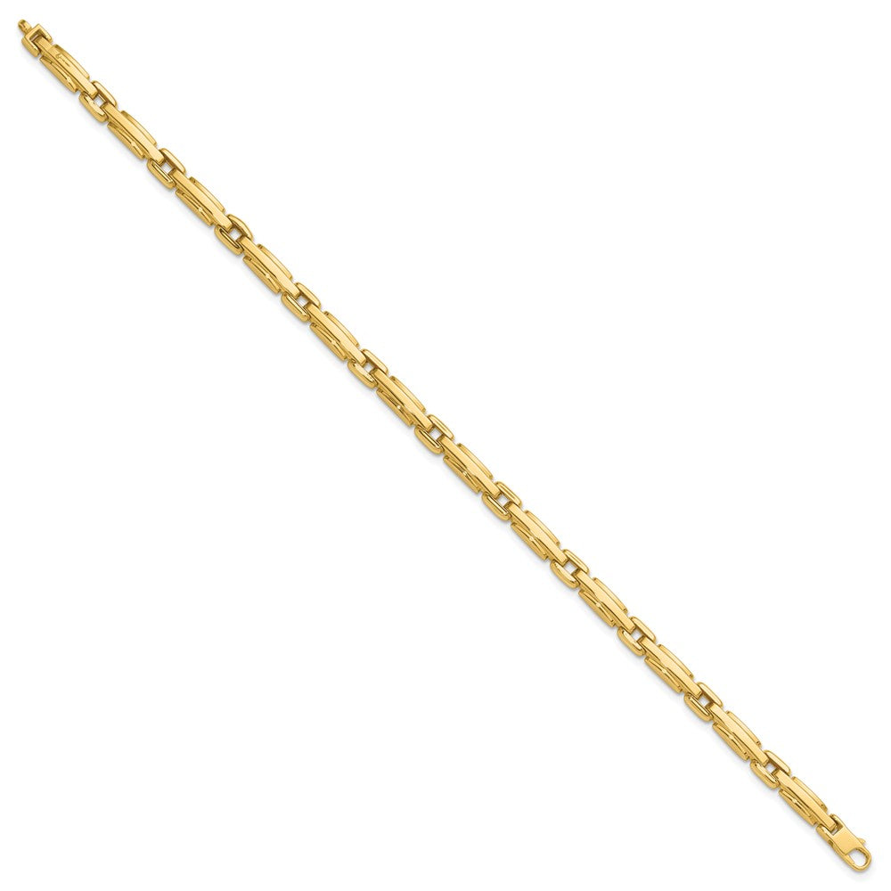 14K Polished Diamond-cut Fancy Link Reversible Bracelet 7.5  inches