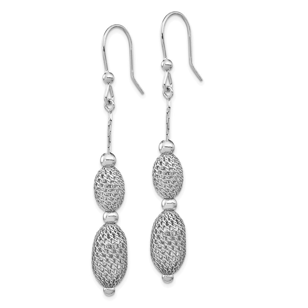 Sterling Silver Rhodium-plated Beaded Dangle Earrings