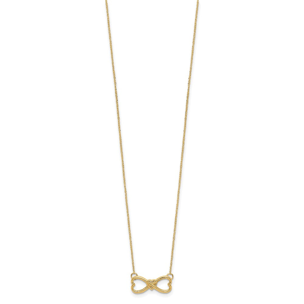 14k Polished Infinity w/Heart Necklace