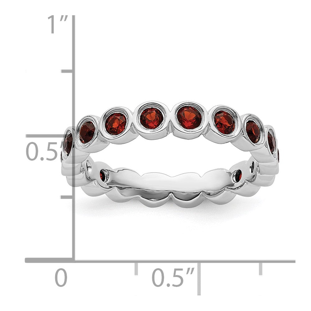 Sterling Silver Stackable Expressions Garnet Ring Size -10
