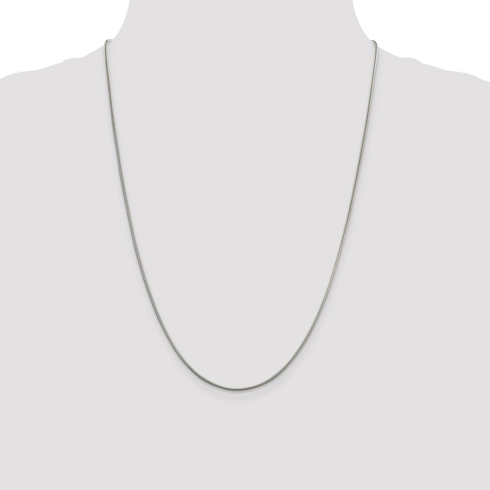 Sterling Silver 1.5mm Round Snake Chain 24 Inches