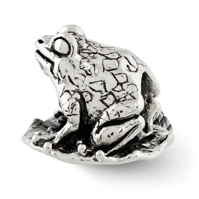Sterling Silver Reflections Frog on Lily Pad Bead