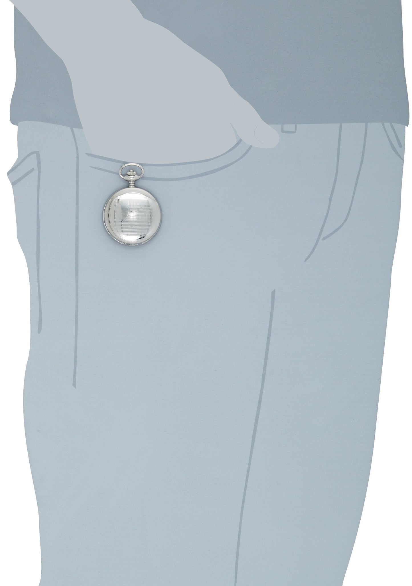 Charles-Hubert Paris 3917 Stainless Steel White Dial Mechanical Pocket Watch