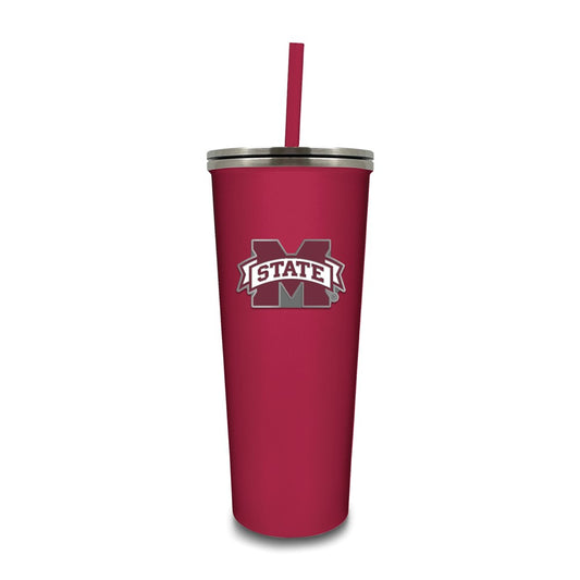 Mississippi State University Stainless Steel 24 ounce Skinny Tumbler with Straw