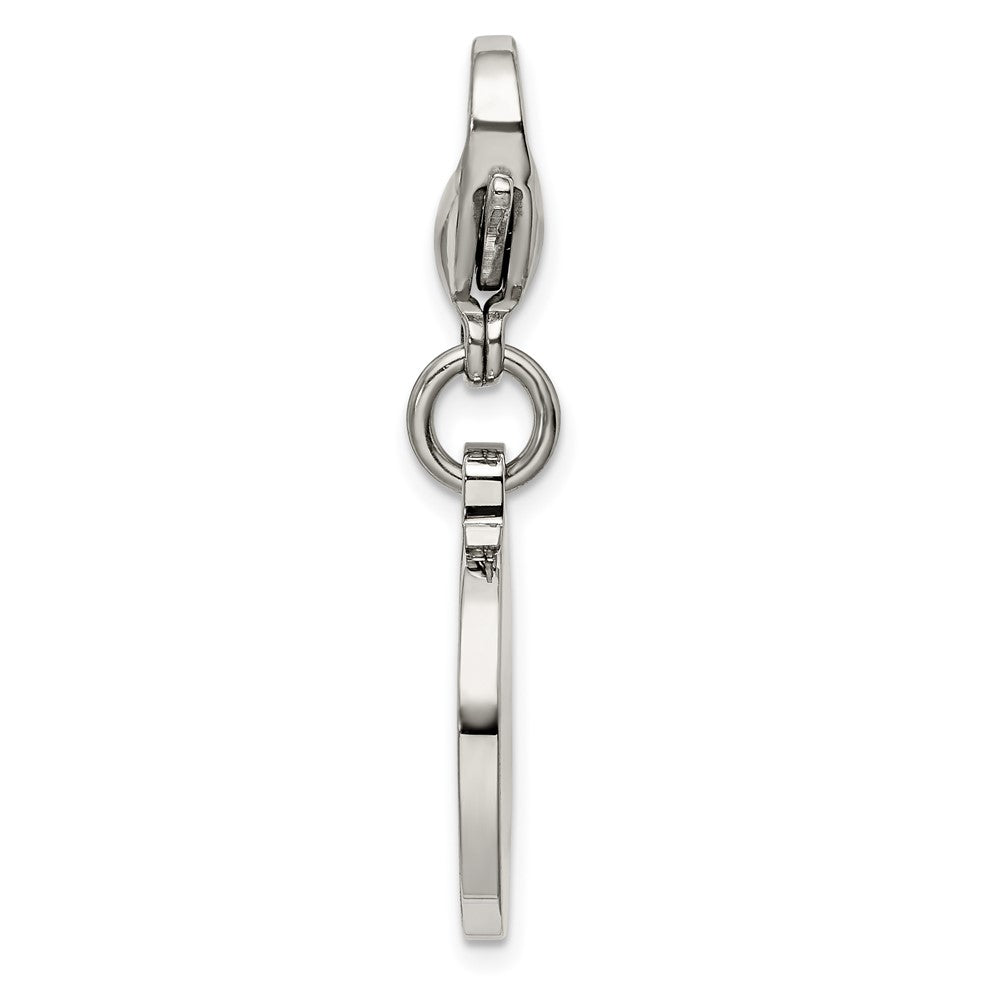 Stainless Steel Polished with Red Enamel Medical ID Charm