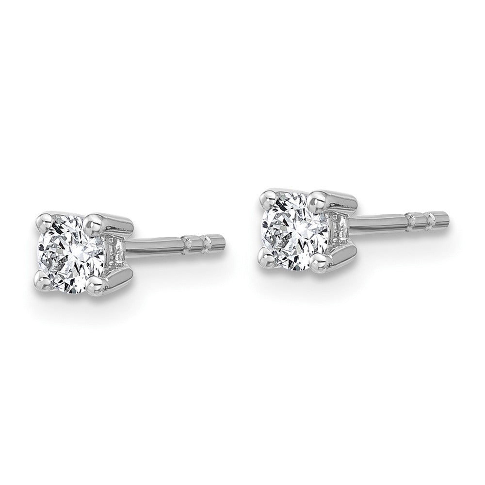 14k White Gold 1/3 ctw Lab Grown Diamond VS+ F+ Round 4 Prong Heavy Wt. Stud Earrings