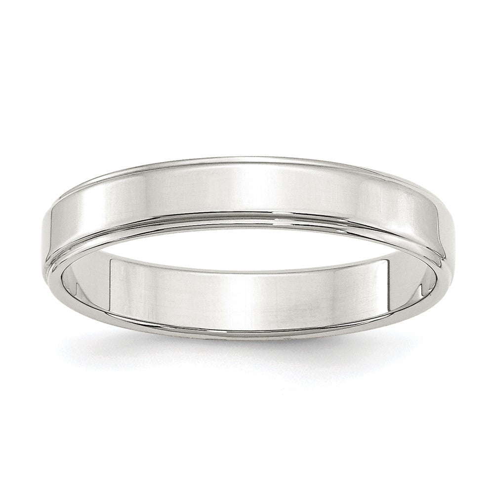 Sterling Silver 4mm Flat with Step Edge Size 4.5 Band