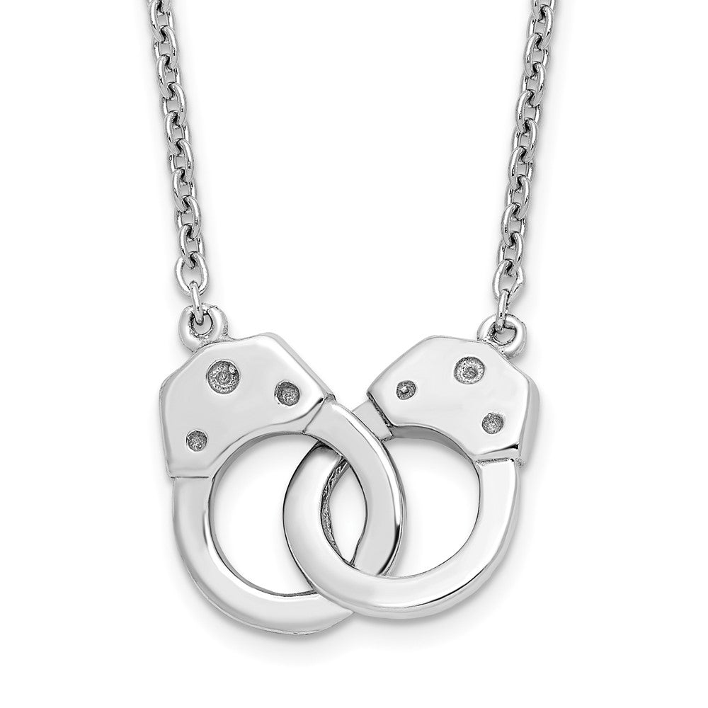 Sterling Silver Rhodium-plated Handcuff Necklace 18 Inches