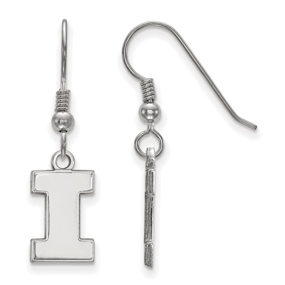 LogoArt SS007UIL Sterling Silver University of Illinois Dangle Earrings, Small