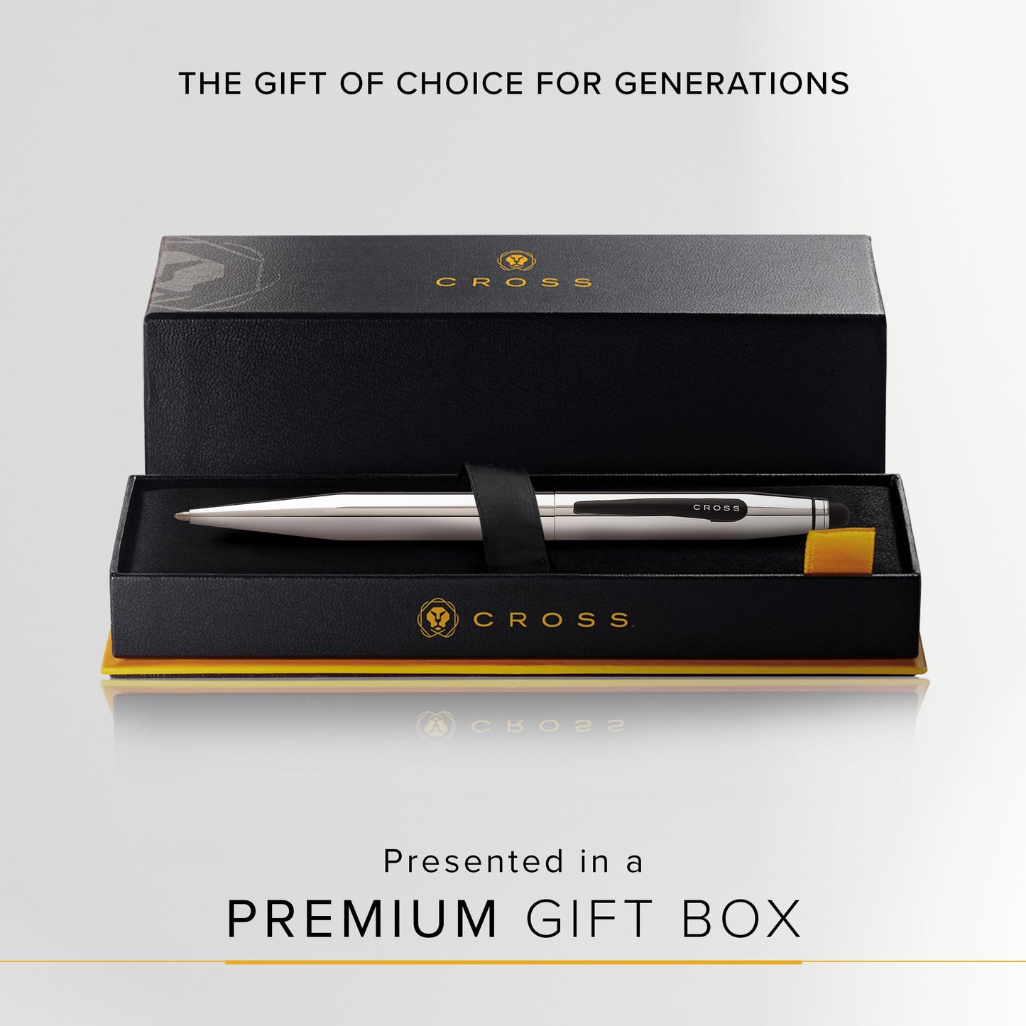 Cross Tech2 Refillable Ballpoint Pen, Medium Ballpen With Stylus, Includes Premium Gift Box - Chrome