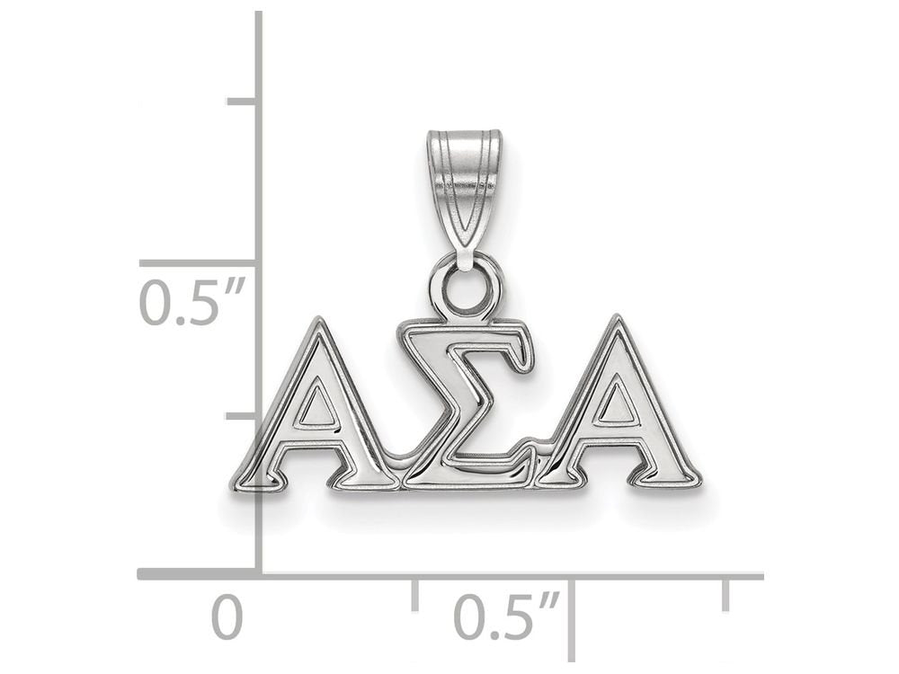 Sterling Silver Official Licensed Greek Sororities Alpha Sigma Alpha (???) Small Pendant