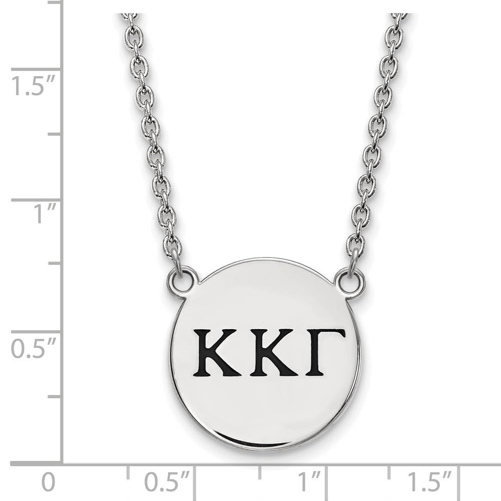 Sterling Silver 18in Official Licensed Greek Sororities Kappa Kappa Gamma (???) Small Enamel Pendant w/Necklace