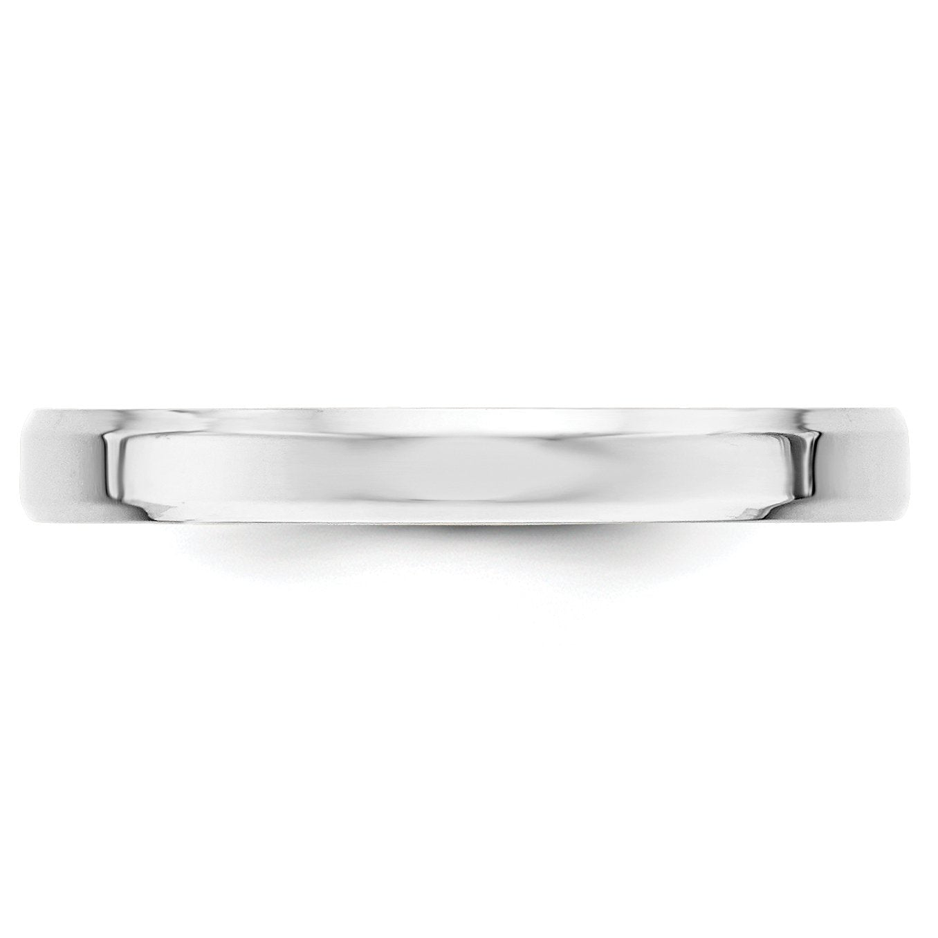 Primal Gold 10 Karat White Gold 3mm Bevel Edge Comfort Fit Band Size 7