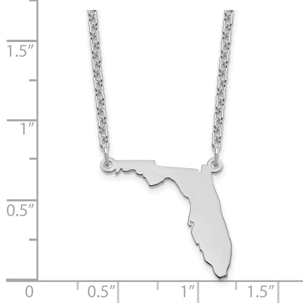 Sterling Silver/Rhodium-plated Florida State Necklace