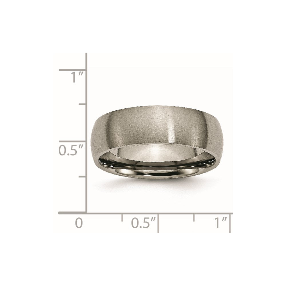 Titanium Brushed 7mm Half Round Band Size - 7