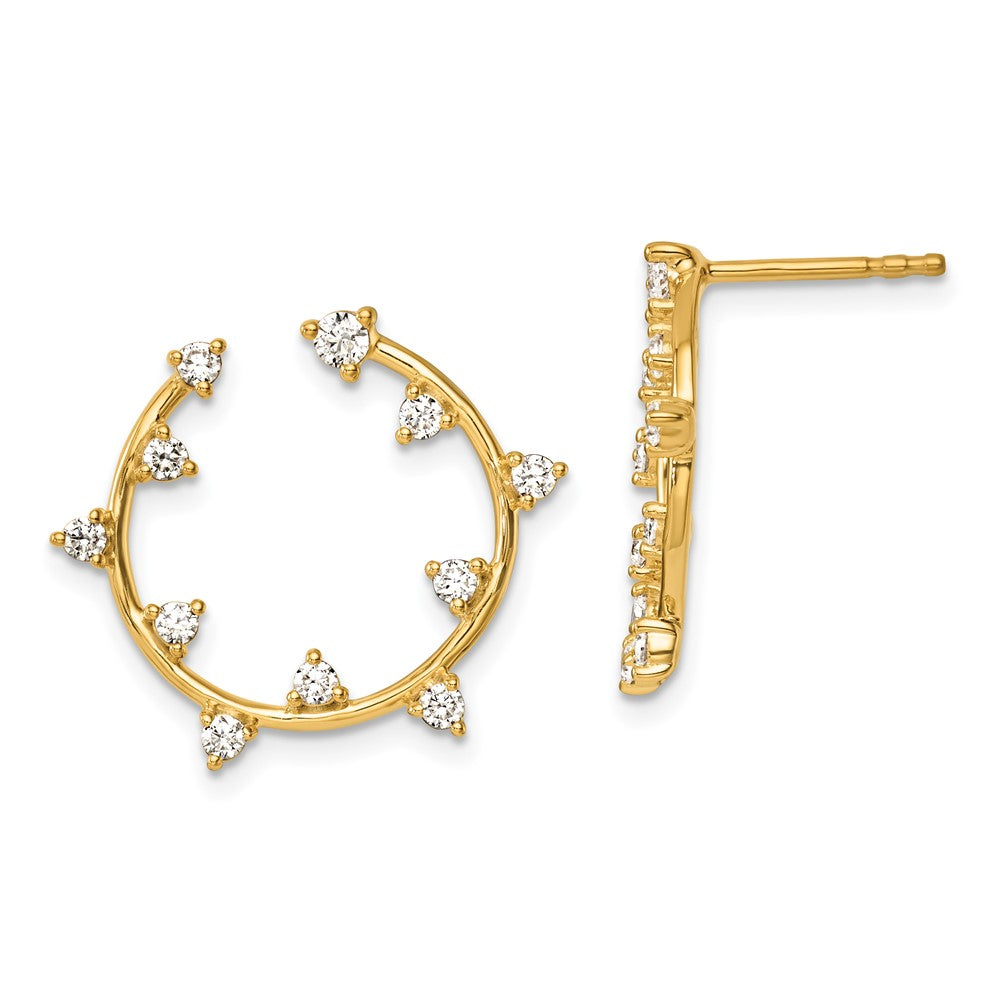 True Origin 14k 1/2 carat Lab Grown Diamond VS DEF Circular Post Earrings