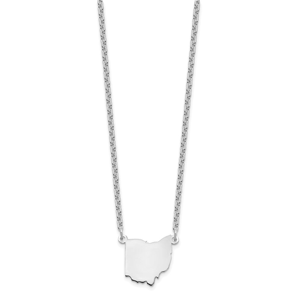 Sterling Silver/Rhodium-plated Ohio State Necklace