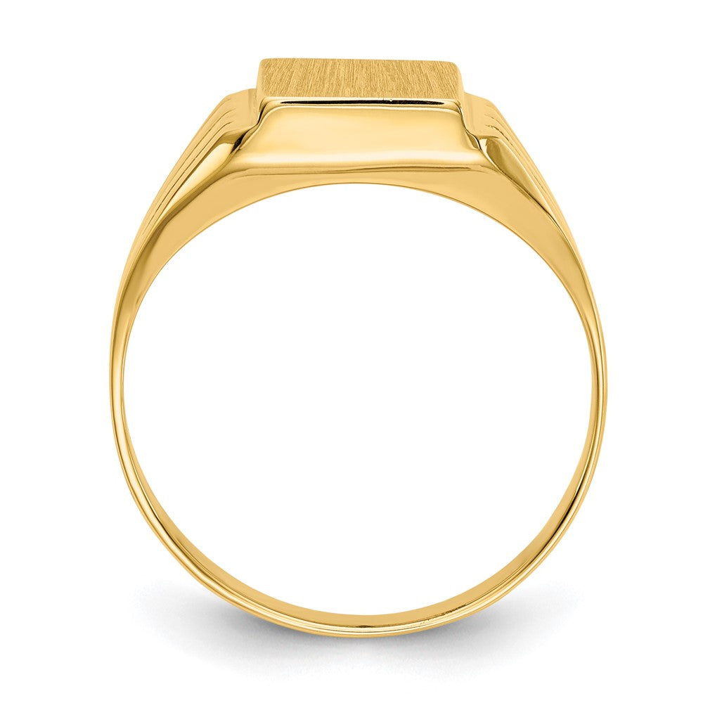 14k 9.0x8.0mm Open Back Signet Ring Size 7.5