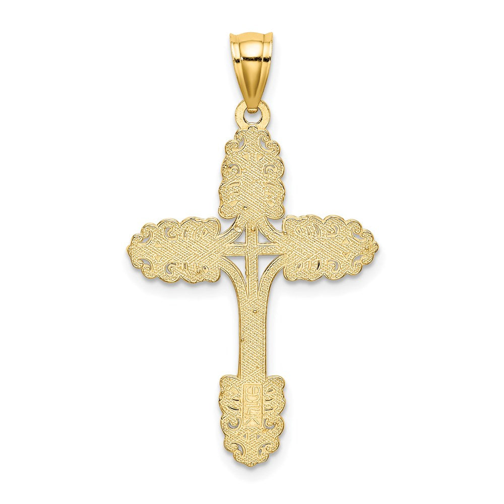 14K Beaded Cross Charm