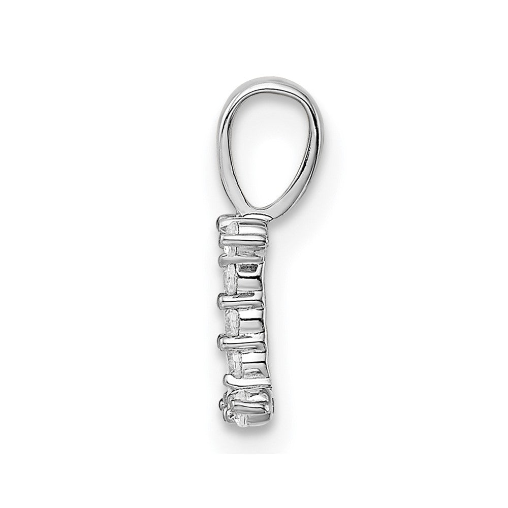 14k White Gold 1/10 carat Lab Grown Diamond VS/SI+ G+ Letter I Initial Pendant