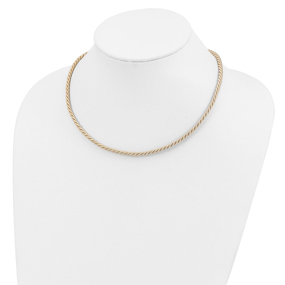 Sterling Silver Rhodium-plated 18inch Cream Satin Cord Necklace 18 Inches
