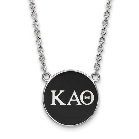 Sterling Silver 18in Official Licensed Greek Sororities Kappa Alpha Theta (???) Small Enamel Pendant w/Necklace