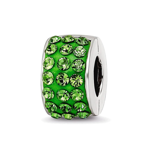 Sterling Silver Refletions Green Preciosa Crystal Bead